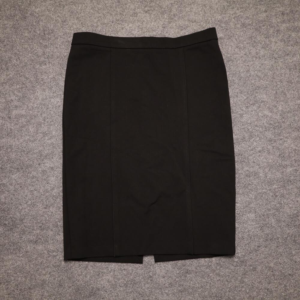 Eloquii Skirt Womens 18 Black Solid Knit Pencil Knee Front Slit Workwear Office